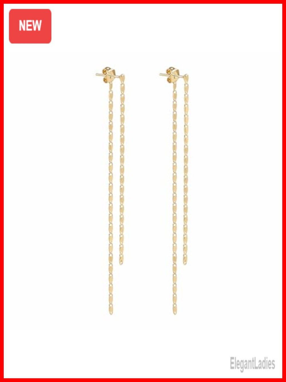 Duster Earrings Women Gold Tone Long Chain Drop Dangle Lightweight Jewelry